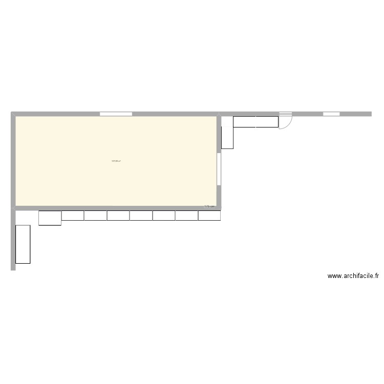 entrepot 1. Plan de 1 pièce et 108 m2