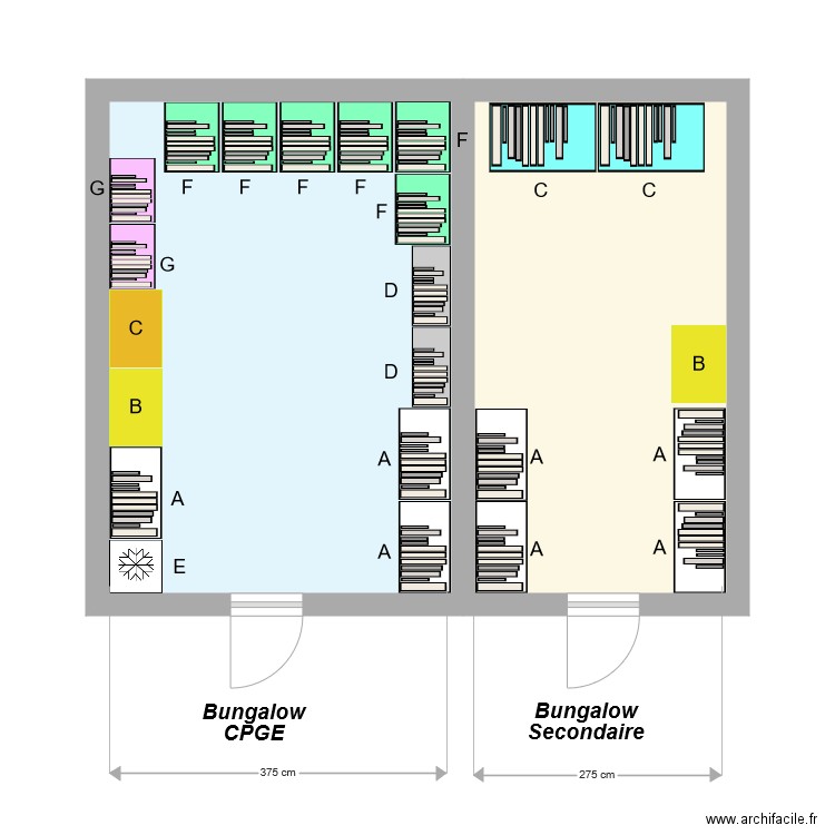 Bungalows CPGE et secondaire pour TPFI. Plan de 0 pièce et 0 m2