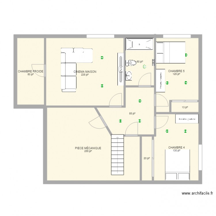 sous sol . Plan de 0 pièce et 0 m2