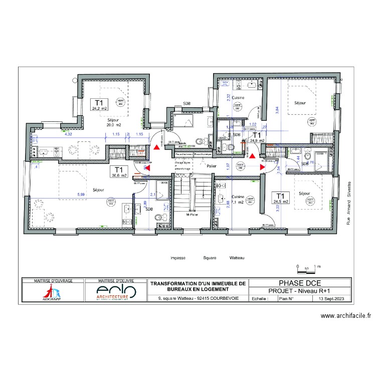 1 etage radiateur et tableau. Plan de 0 pièce et 0 m2