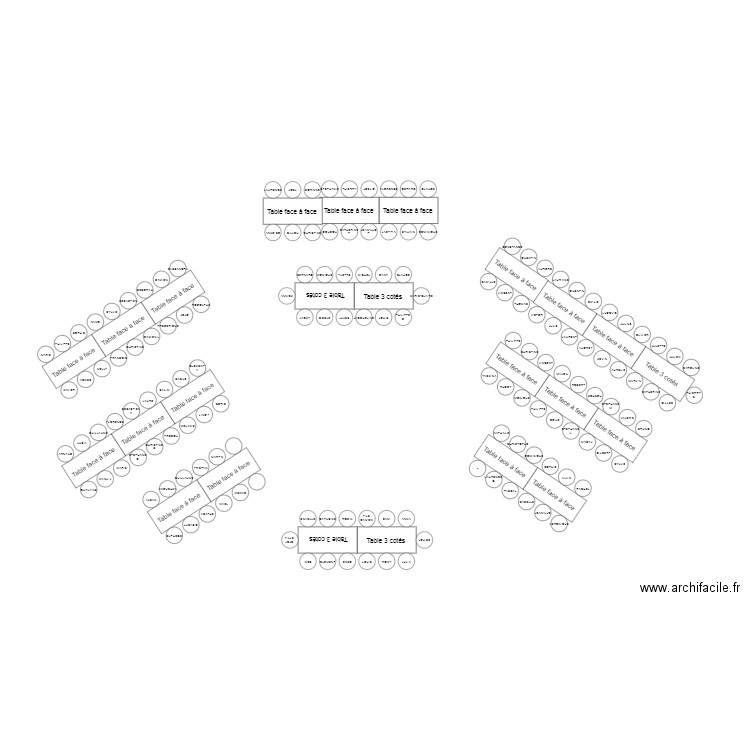 PLAN DE TABLE 2708. Plan de 0 pièce et 0 m2