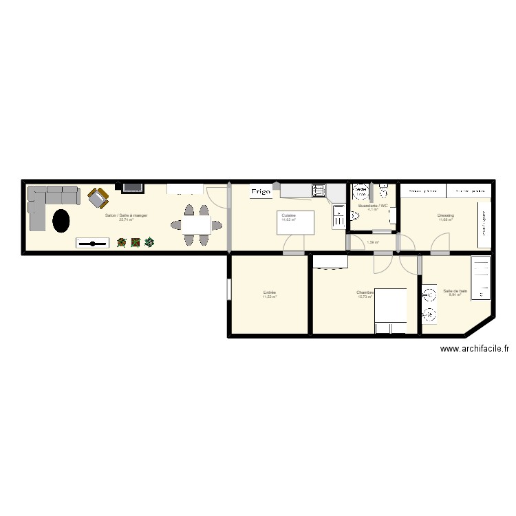 Neupré. Plan de 8 pièces et 95 m2