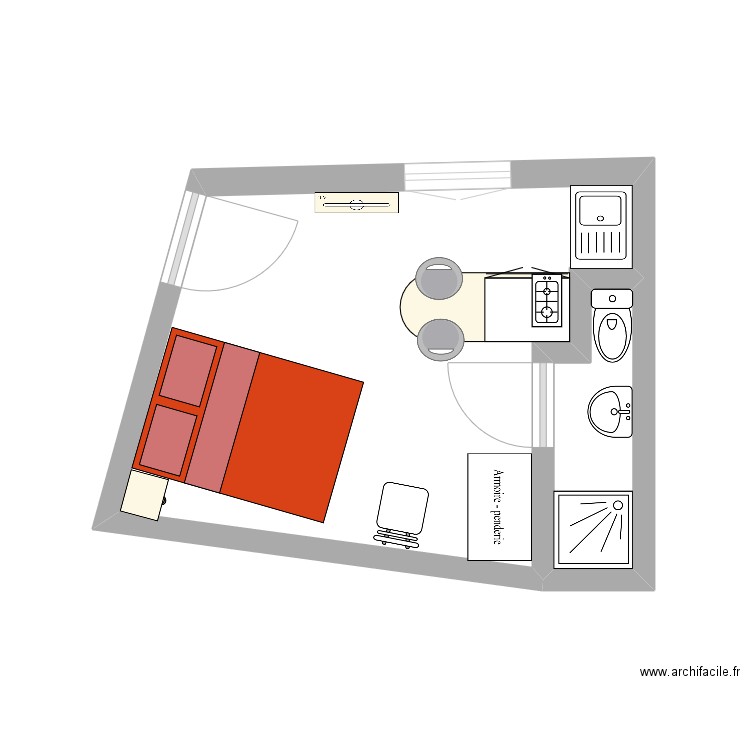 STUDIO COSNE SUR LOIRE MEUBLE. Plan de 0 pièce et 0 m2