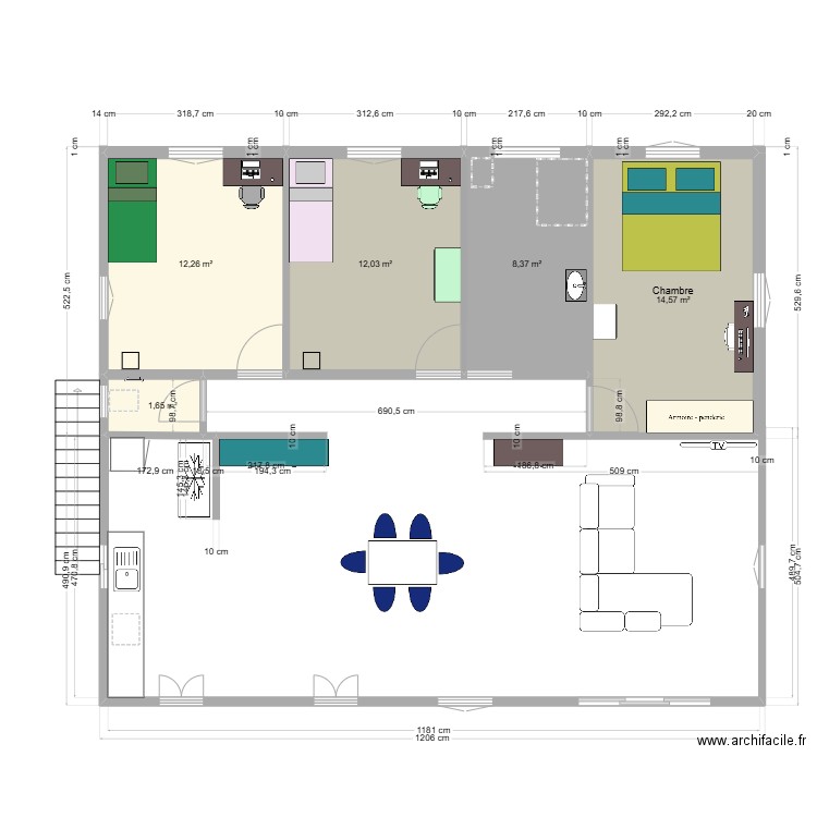 KrBn97240 v22-01-2025. Plan de 5 pièces et 49 m2