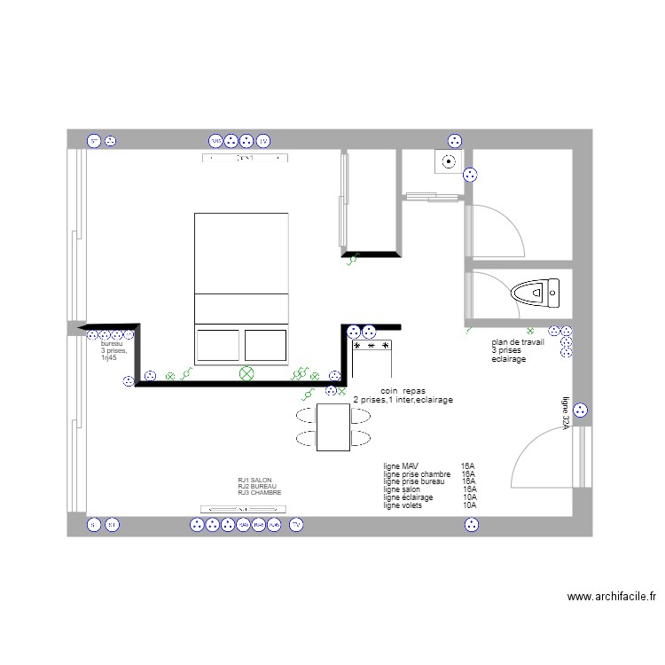 pat elec. Plan de 0 pièce et 0 m2