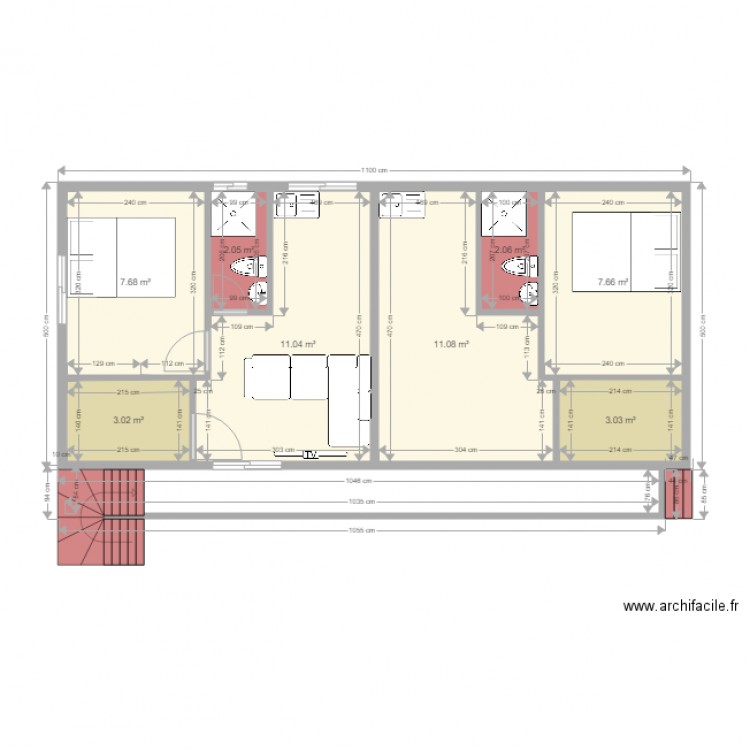 studio 2. Plan de 0 pièce et 0 m2