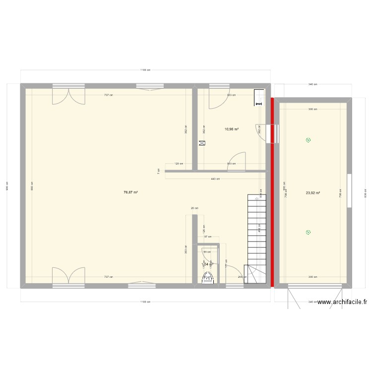 garage. Plan de 4 pièces et 113 m2