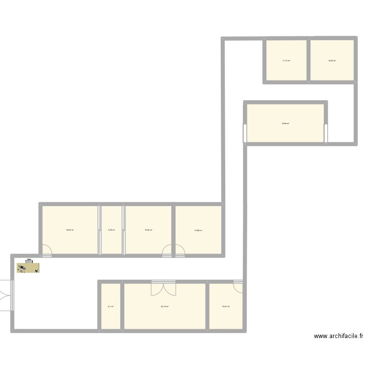 Plan de construction Projet. Plan de 10 pièces et 140 m2