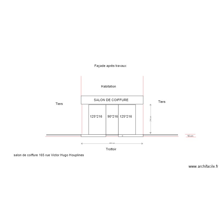 façade salon de coiffure4. Plan de 0 pièce et 0 m2