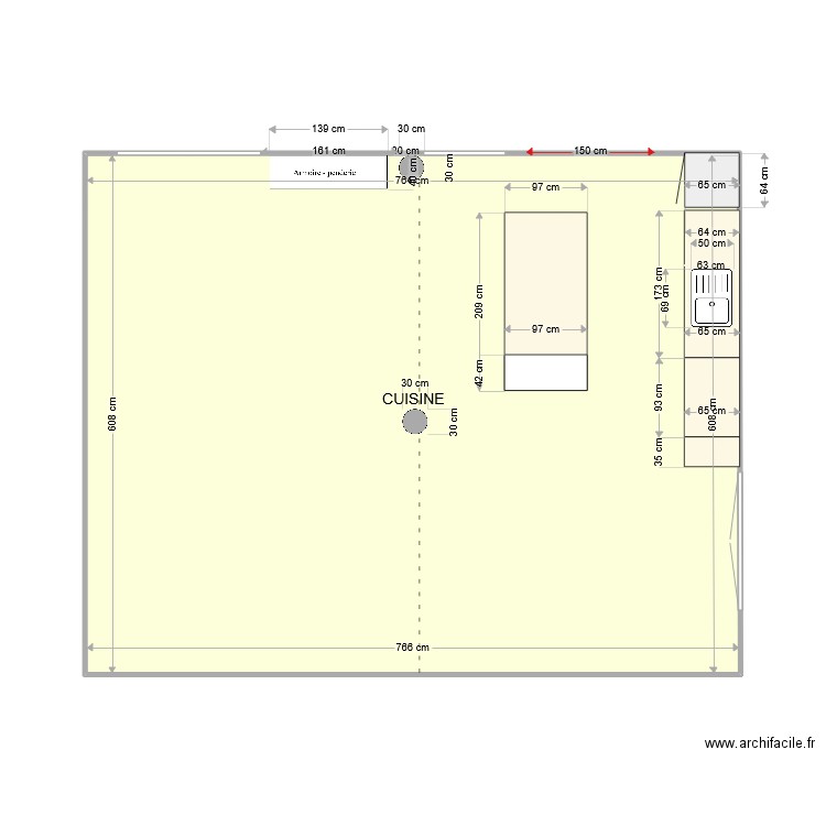 Cuisine. Plan de 0 pièce et 0 m2