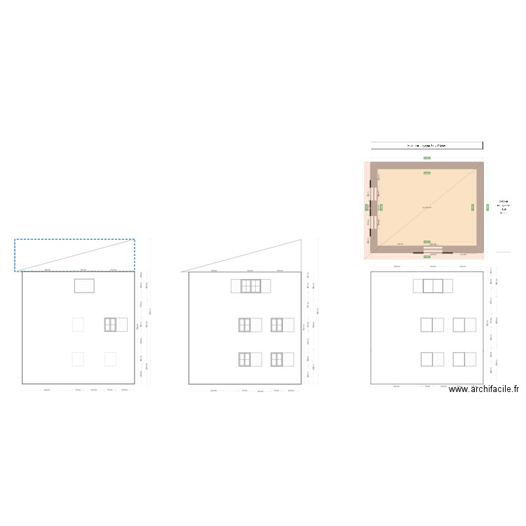 Villemur. Plan de 3 pièces et 105 m2