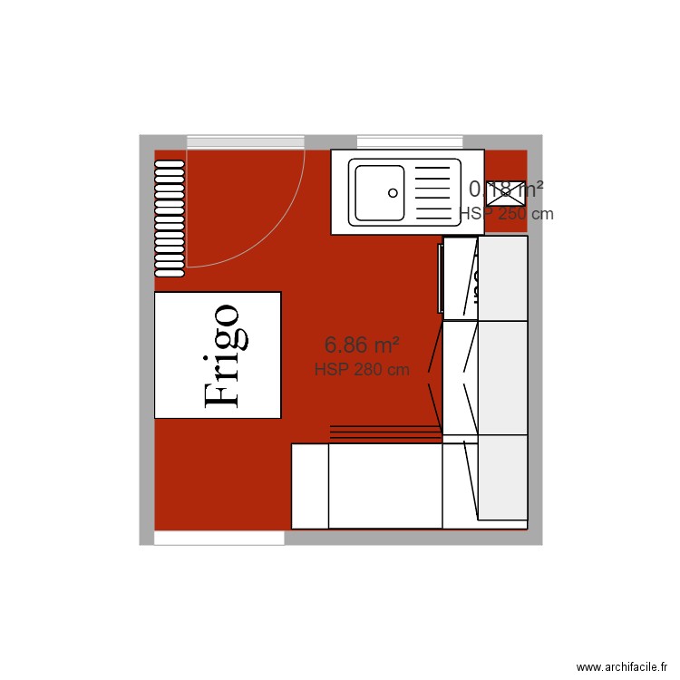 cuisine existente. Plan de 0 pièce et 0 m2