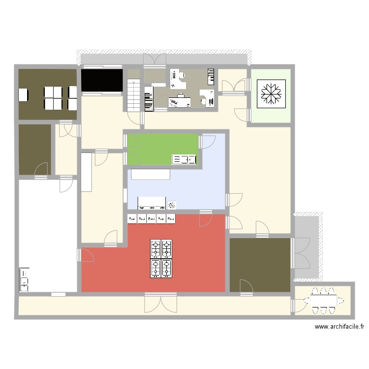 Cuisine centrale. Plan de 0 pièce et 0 m2