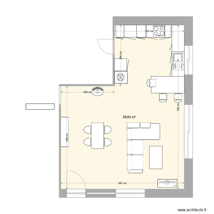 CUISINE SALON. Plan de 0 pièce et 0 m2