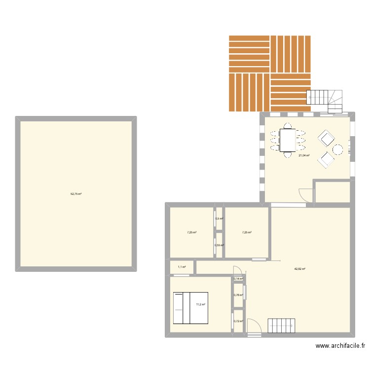 agrandissement . Plan de 12 pièces et 146 m2