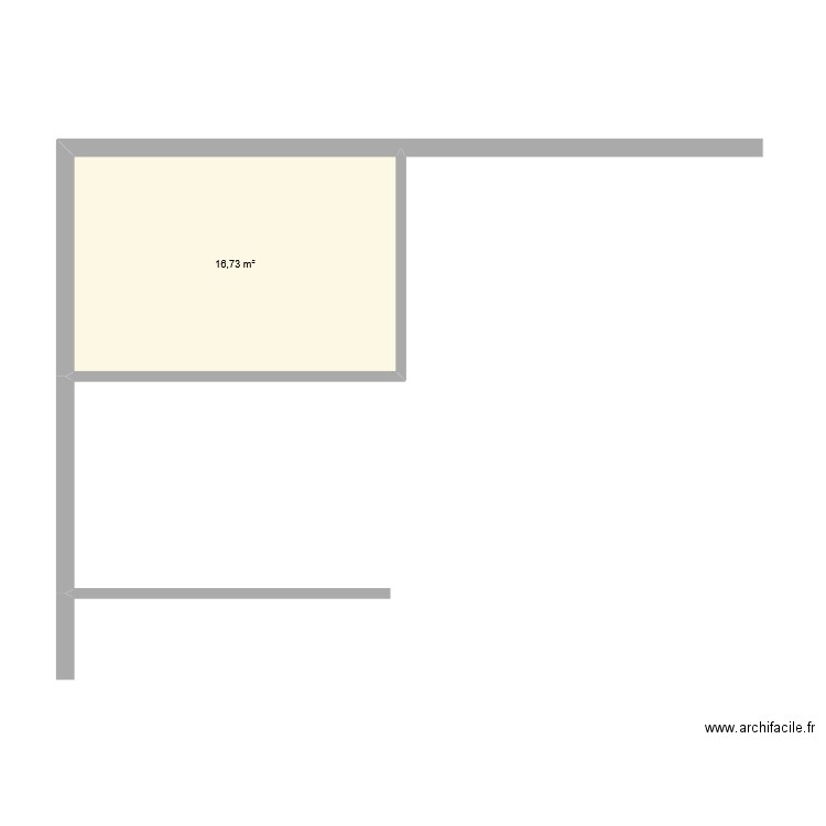 Chambre. Plan de 1 pièce et 17 m2