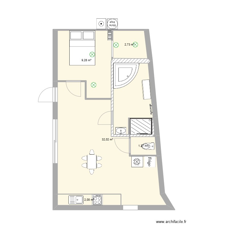 MARTINS et BAEHER TER 1. Plan de 5 pièces et 47 m2