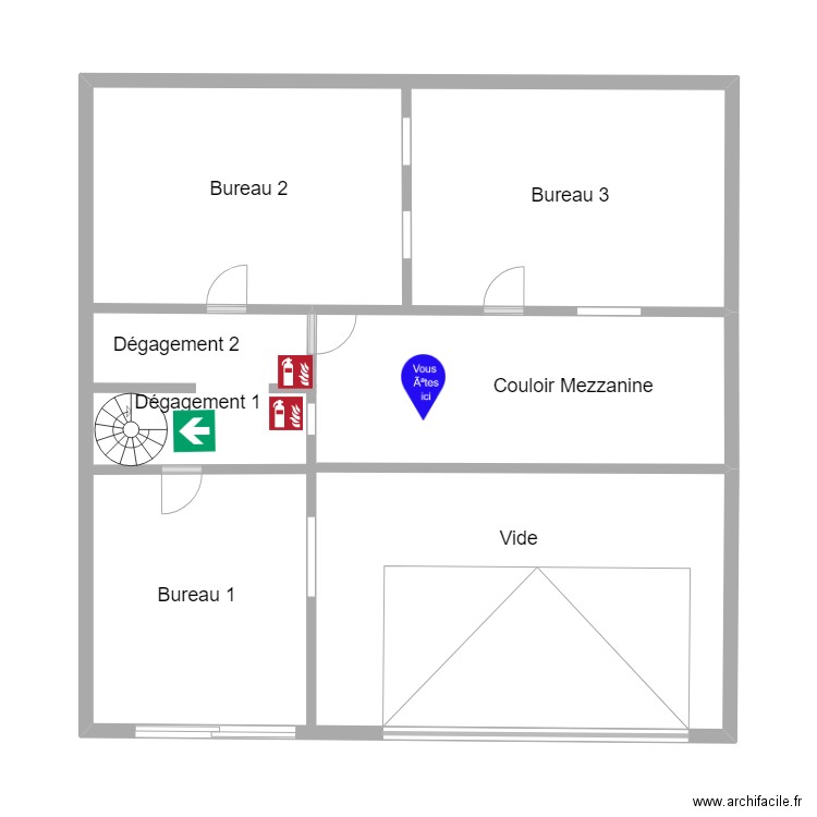 BUREAUX 1. Plan de 0 pièce et 0 m2