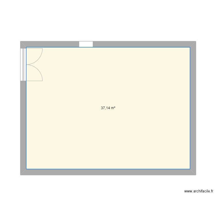 magasin. Plan de 1 pièce et 37 m2