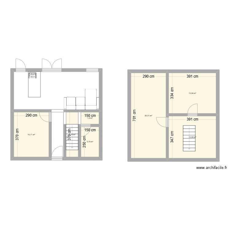 CABAÑA EN A. Plan de 7 pièces et 67 m2