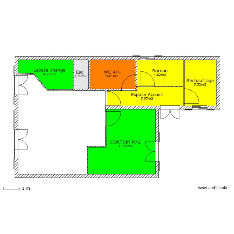 MICRO CRECHE CORBEIL plan rdc section des moyens/grands - Plan 7 pièces