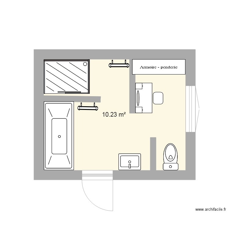 salle de bain - Plan dessiné par mikevero59