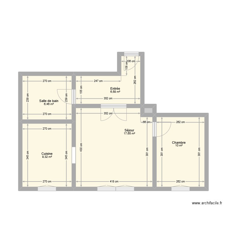 POLZ. Plan de 6 pièces et 50 m2