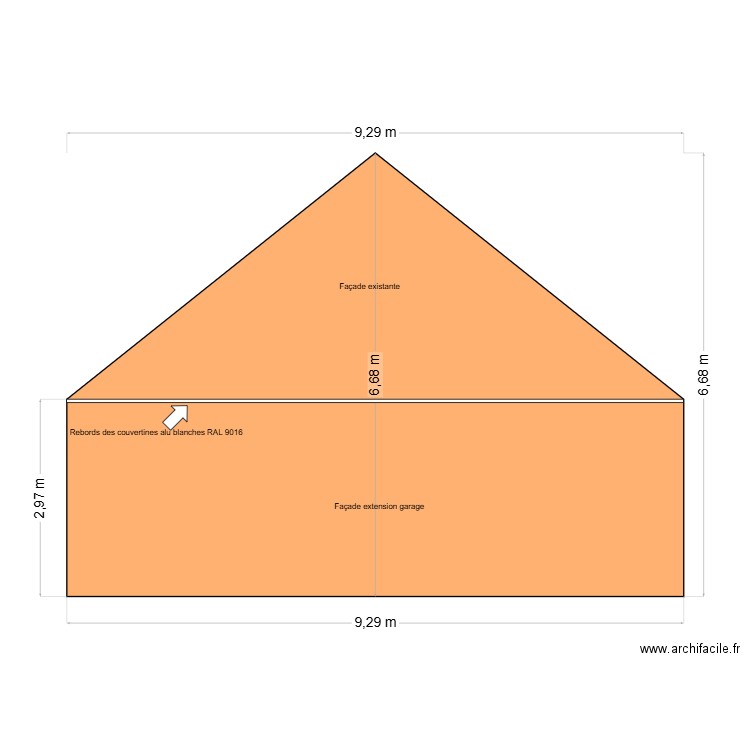 Façade extension Garage. Plan de 0 pièce et 0 m2