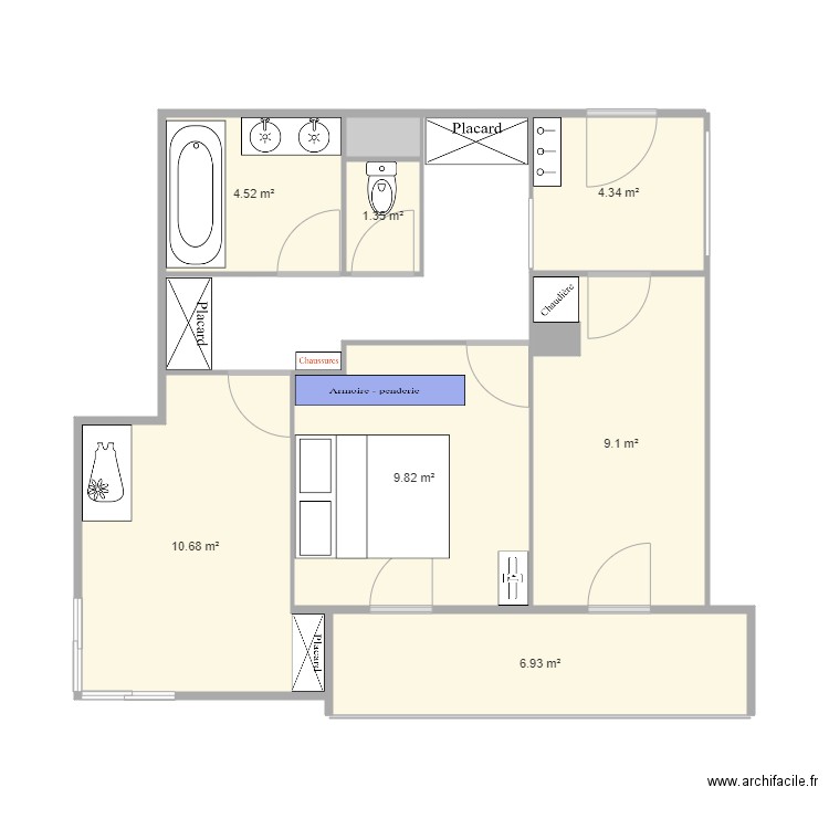 T3 en cours. Plan de 0 pièce et 0 m2