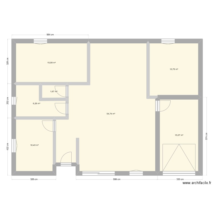 Maison C. Plan de 7 pièces et 117 m2