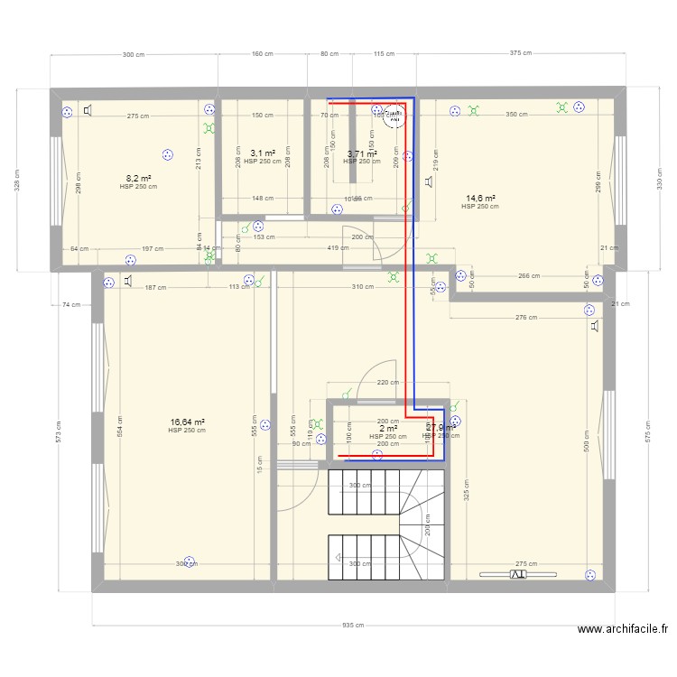 Ennahda 8 - 2eme étage sans meuble. Plan de 7 pièces et 76 m2