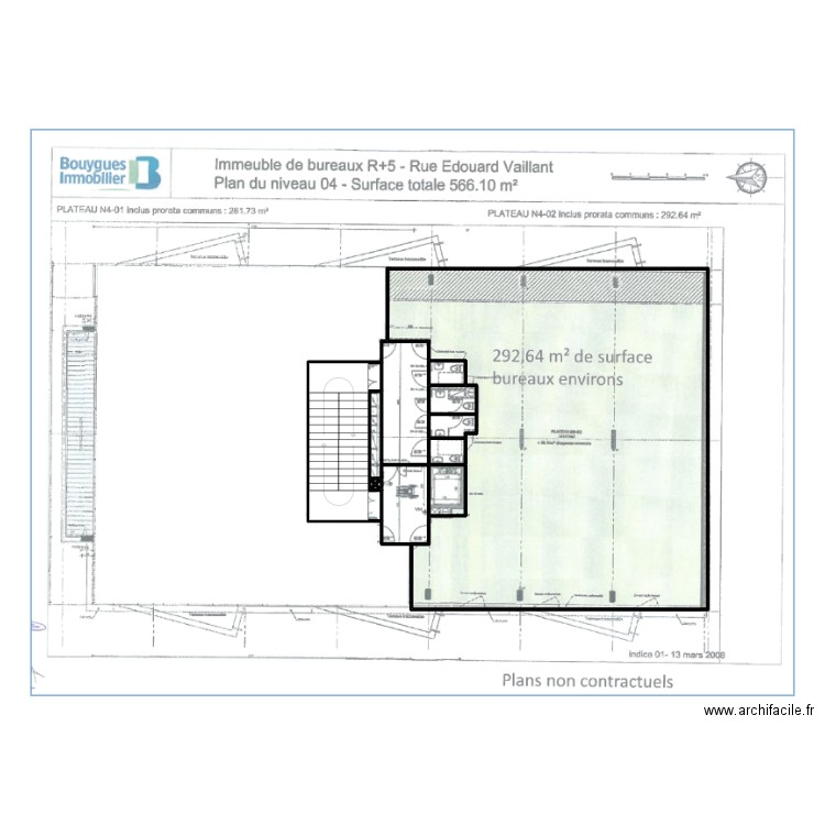 50851-croquis 4eme. Plan de 14 pièces et 123 m2