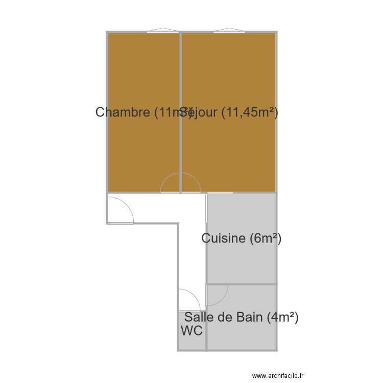 1ER ETAGE F2. Plan de 0 pièce et 0 m2