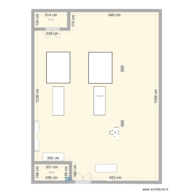 saé1.3 meuble. Plan de 3 pièces et 127 m2