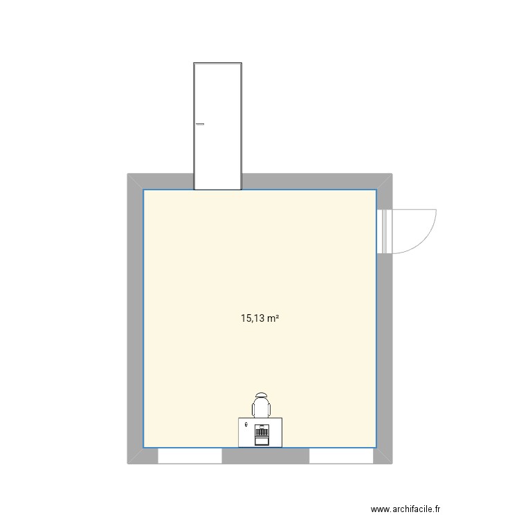 Salle . Plan de 1 pièce et 15 m2