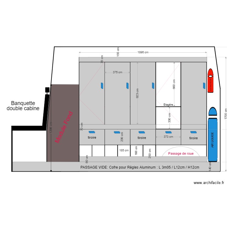 Fourgon coté droit. Plan de 0 pièce et 0 m2