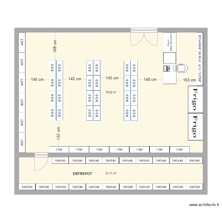 market Senateur yakro. Plan de 2 pièces et 101 m2