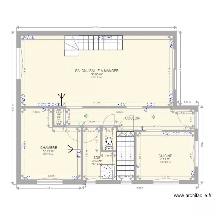 Maison intérieur 1er étage. Plan de 0 pièce et 0 m2