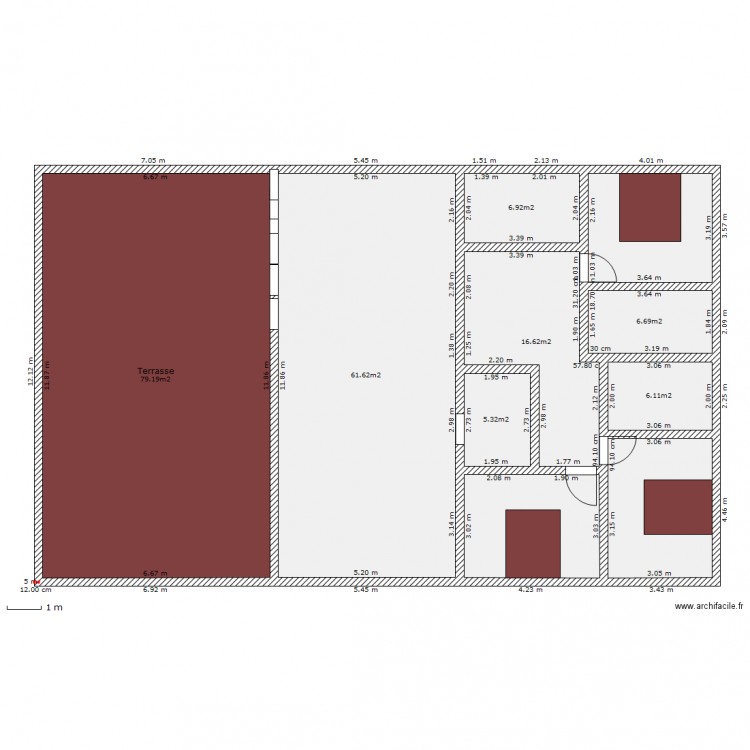 attique. Plan de 0 pièce et 0 m2