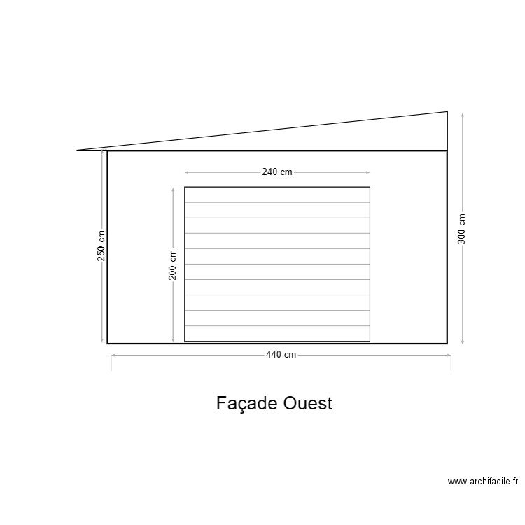 façade ouest. Plan de 0 pièce et 0 m2