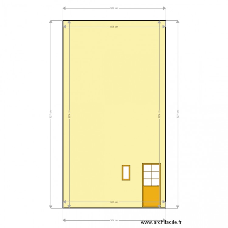 façade coté cour. Plan de 0 pièce et 0 m2