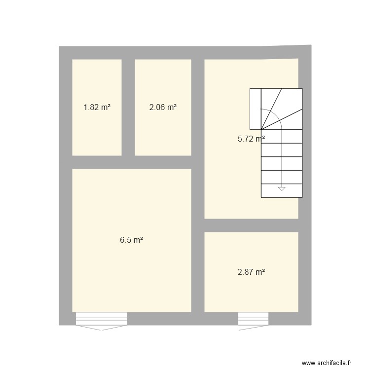 Plan maison avec escalier et étage . Plan de 0 pièce et 0 m2