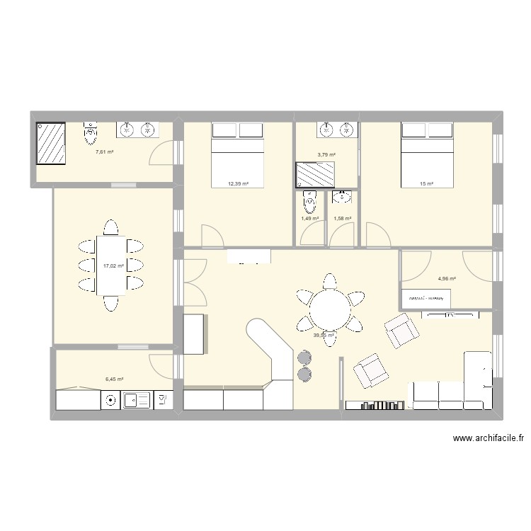 GIARD. Plan de 10 pièces et 110 m2