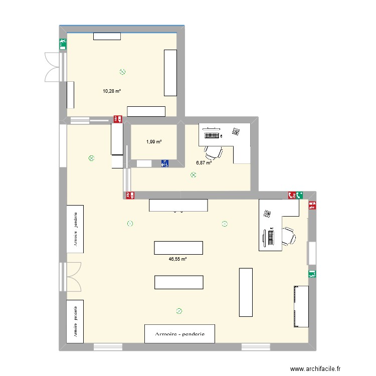 chef d'oeuvre. Plan de 4 pièces et 66 m2