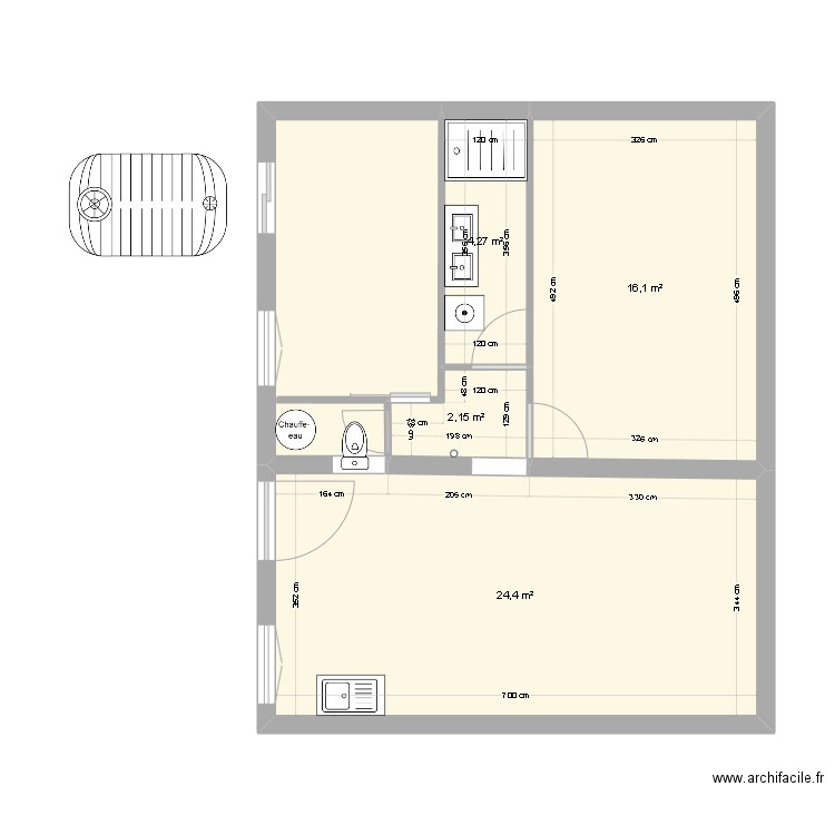 maison le mée. Plan de 5 pièces et 58 m2