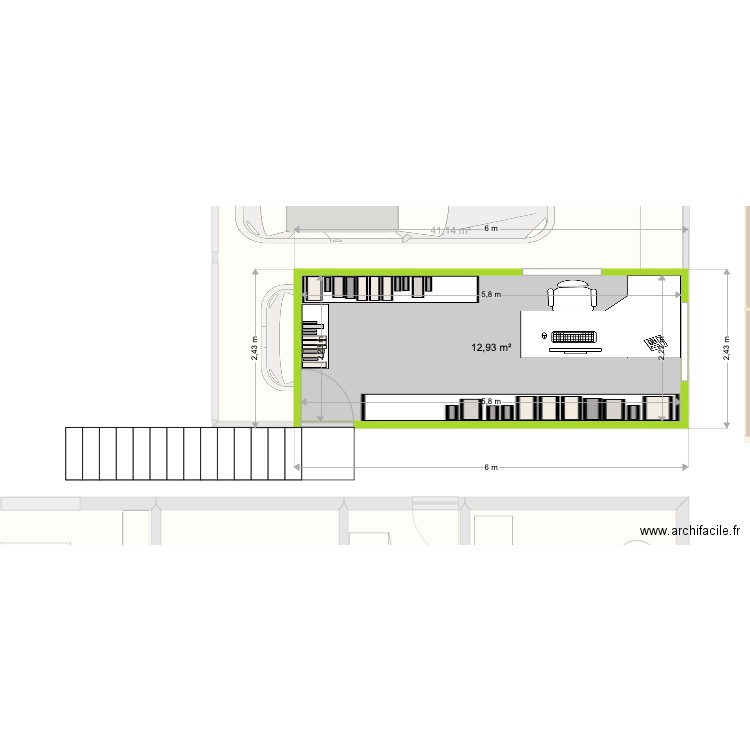 Projet aménagement extension préfa. Plan de 0 pièce et 0 m2