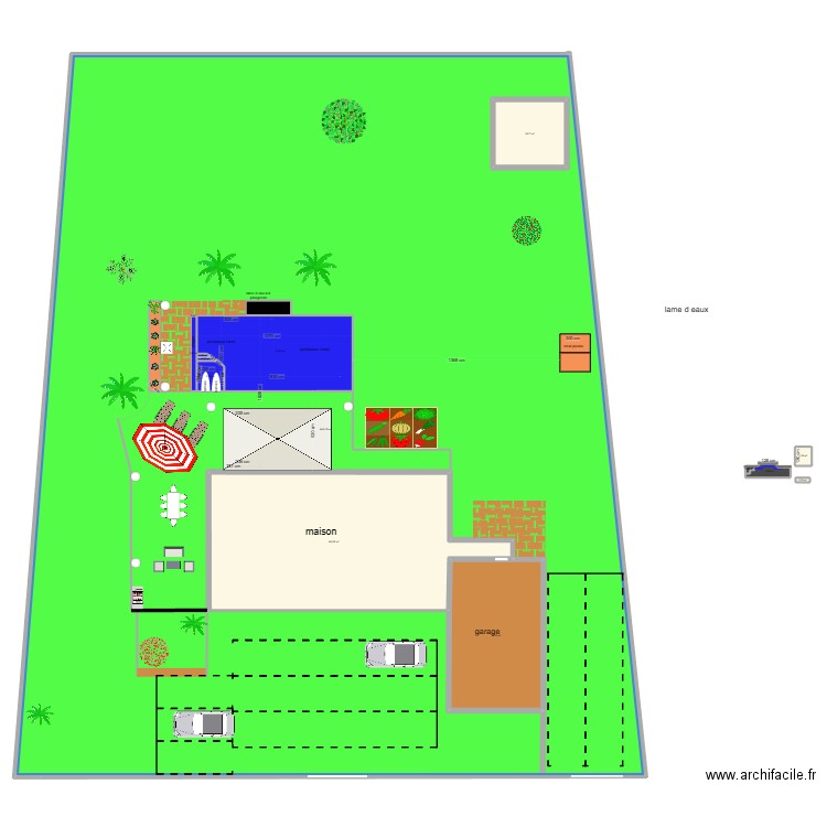piscine maison. Plan de 16 pièces et 2038 m2