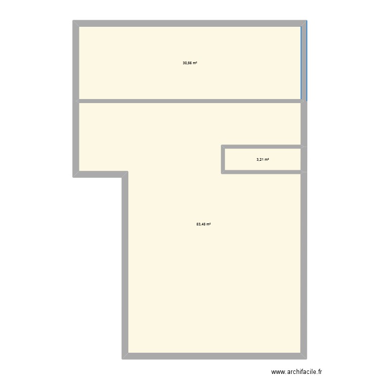 Sous sol. Plan de 3 pièces et 117 m2