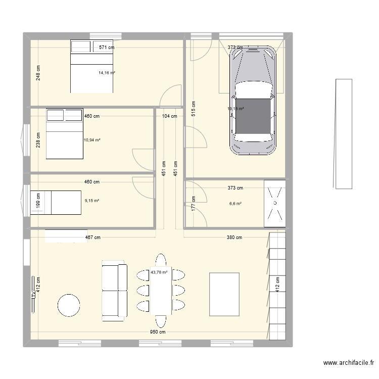 projet 2. Plan de 6 pièces et 104 m2