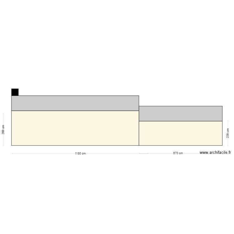 plan facade coté route. Plan de 0 pièce et 0 m2